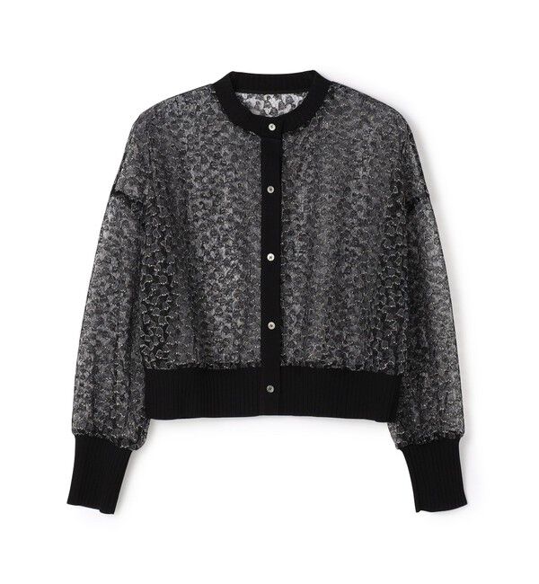 Ballsey「チュールエンブロイダリー レースショートカーディガン」|カーディガン|17 ブラック系