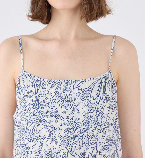 SOULEIADO「リネンプリント ラップキャミソールドレス」|ワンピース|