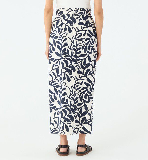 MACPHEE「ボタニカルプリント アシンメトリータックスカート」|スカート|