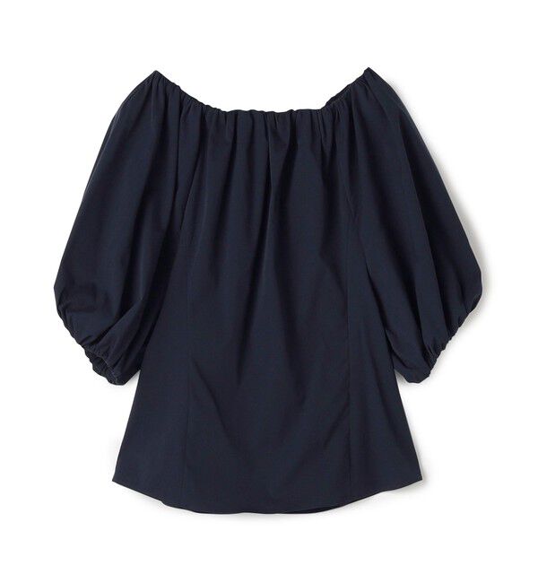 DES PRES「ストレッチポプリン ギャザーブラウス」|シャツ・ブラウス|69 ネイビー
