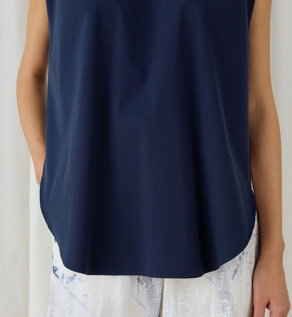 DES PRES「ストレッチポプリン スタンドカラーブラウス」|シャツ・ブラウス|