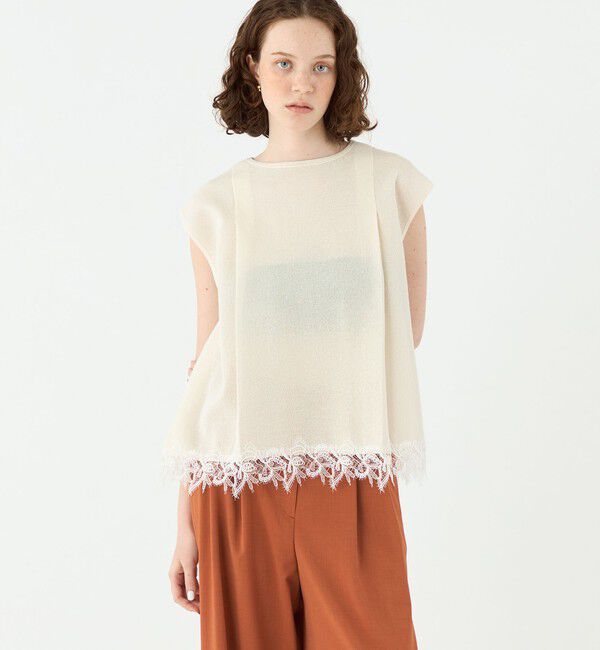 Ballsey「レーステープコンビ タックプルオーバー」|ニット・セーター|