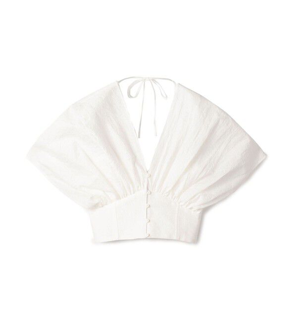 DES PRES「コットンナイロンジャガードオープンスリーブブラウス」|シャツ・ブラウス|11 ホワイト