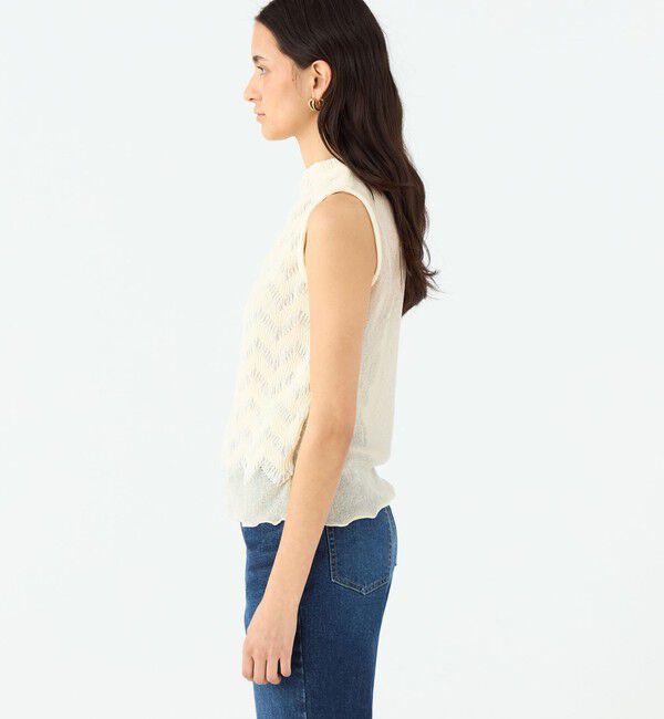 MACPHEE「タックステッチ ノースリーブプルオーバー」|ニット・セーター|