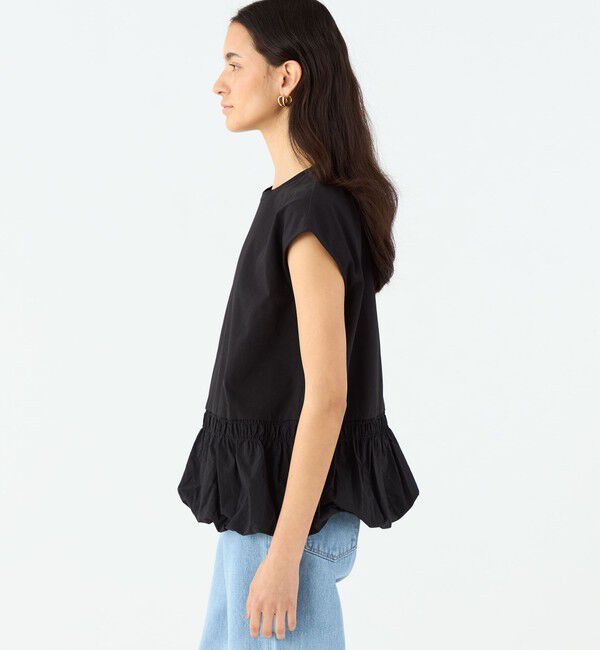 MACPHEE「コットンバックサテンコンビ バルーンTシャツ」|Tシャツ・カットソー|