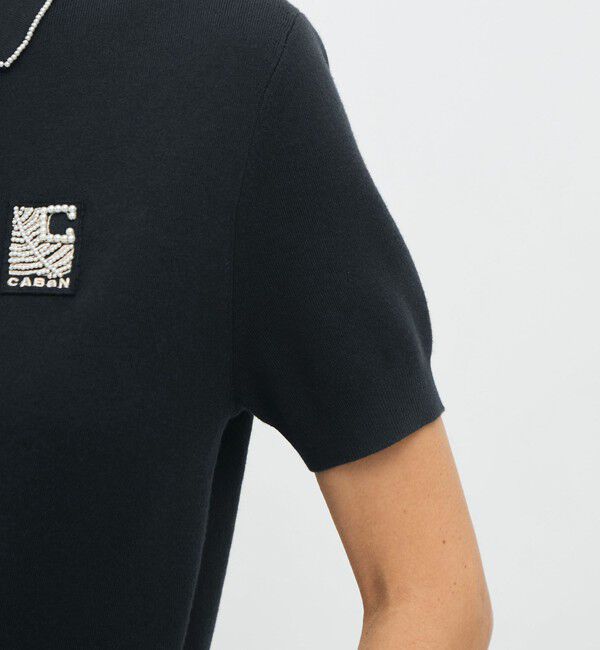 CABaN「コットンカシミヤ パールポロプルオーバー」|ニット・セーター|