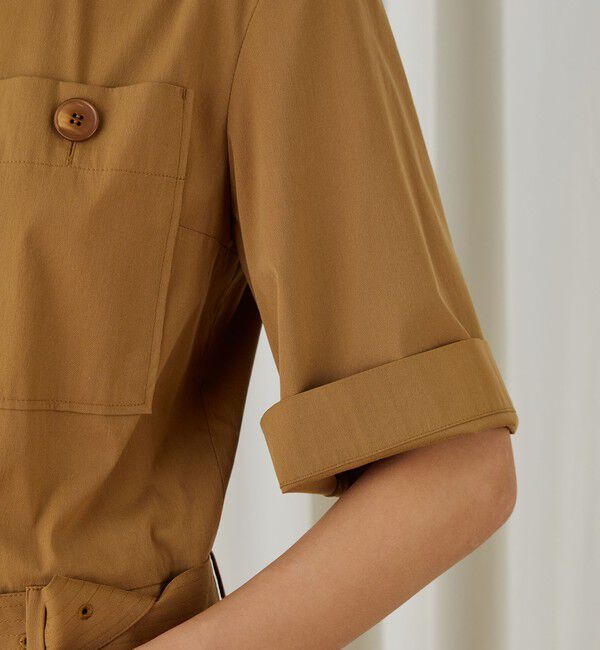 DES PRES「ストレッチポプリン ハーフスリーブジャンプスーツ」|オールインワン|