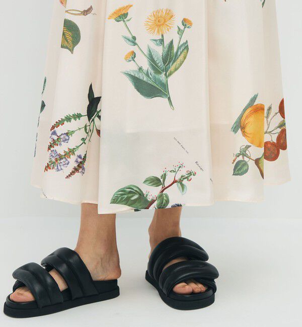 CABaN「シルク Green Showerプリント フレアスカート」|スカート|