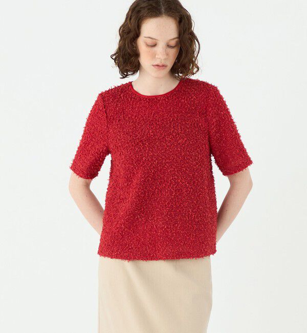 Ballsey「ファンシーヤーンツイード ショートTブラウス」|シャツ・ブラウス|