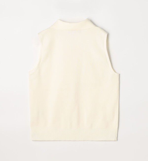 CABaN「ファインポリエステル ビッグカラーノースリーブプルオーバー」|ニット・セーター|