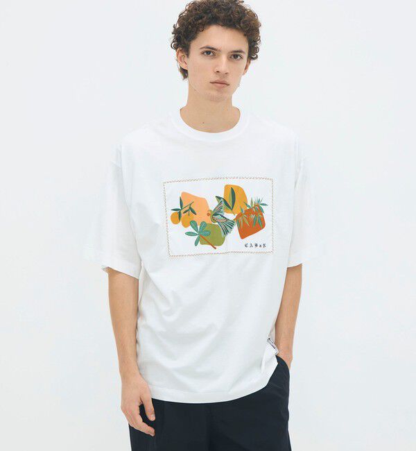 CABaN「CABaN スビンコットン BIRDプリントTシャツ」|Tシャツ・カットソー|