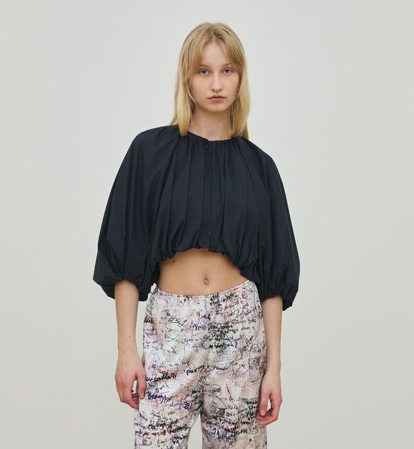 DES PRES「コットンストレッチポプリン クロップドバブルブルゾン」|ブルゾン・スタジャン|