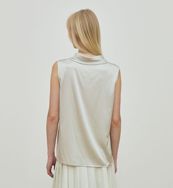 DES PRES「シルクストレッチサテン スカーフネックブラウス」|シャツ・ブラウス|