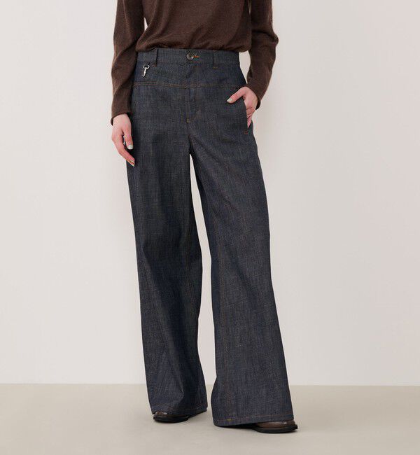 GALERIE VIE「ステイブルーデニム セミワイドパンツ」|デニム|