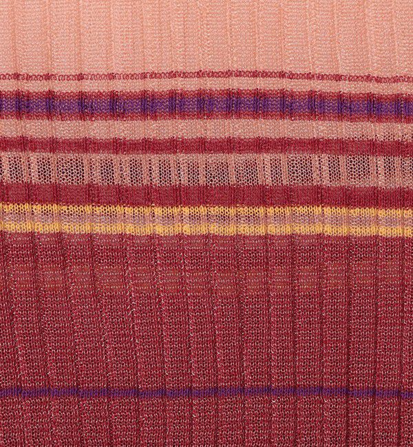 MACPHEE「シアーボーダー ハーフスリーブプルオーバー」|ニット・セーター|