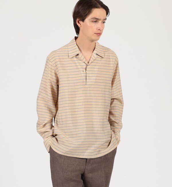 TOMORROWLAND MENS「セルロールポリエステル スキッパー プルオーバーシャツ」|シャツ・ブラウス|