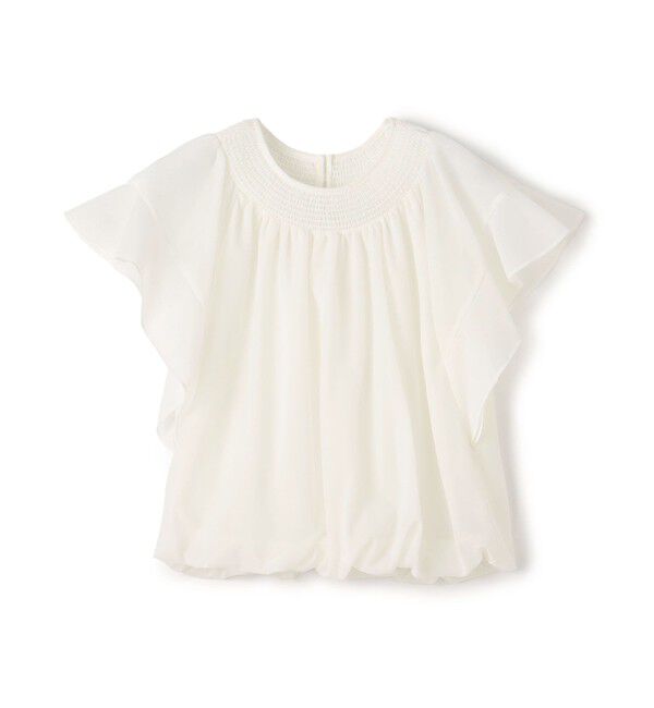 Ballsey「シアートリコット シャーリングネックブラウス」|シャツ・ブラウス|11 ホワイト