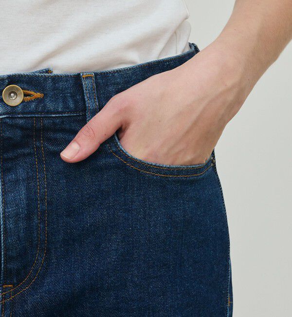 DES PRES「コンパクトストレッチデニム セミフレアパンツ」|デニム|