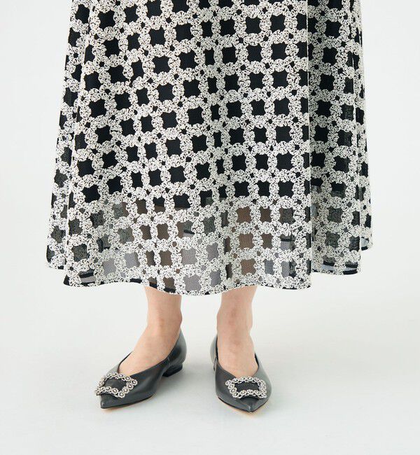 Ballsey「フラッフィーヤーンエンブロイダリー フレアスカート」|スカート|