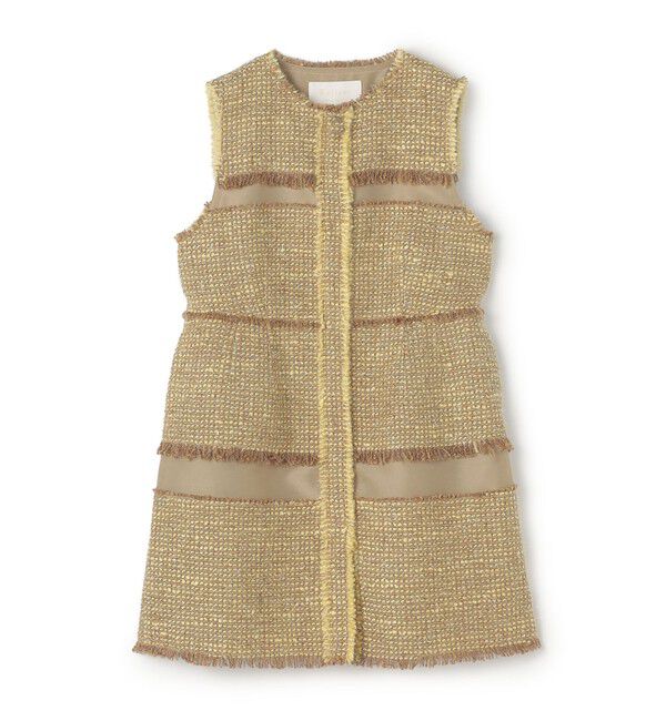 Ballsey「ブロッキングツイード ミドルジレ」|ベスト・ジレ|24 イエロー系