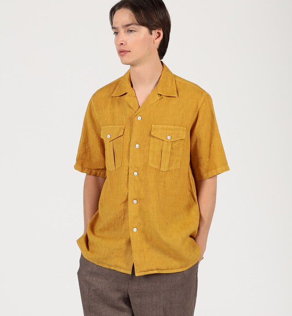 TOMORROWLAND MENS「リネン ダブルポケットハーフスリーブシャツ」|シャツ・ブラウス|