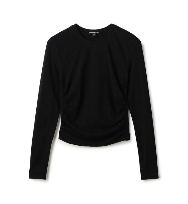 JAMES PERSE「コットンポリエステルジャージー サイドシャーリングTシャツ WMTP3232」|Tシャツ・カットソー|19 ブラック