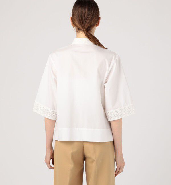 TOMORROWLAND collection「スクエアドットエンブロイダリー ハーフスリーブブラウス」|シャツ・ブラウス|