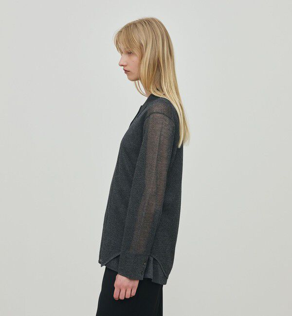 DES PRES「レーヨンポリエステルシアーニット レギュラーカラーシャツ」|ニット・セーター|