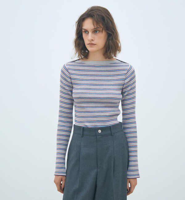 MACPHEE「コットンリブ ボートネックプルオーバー」|ニット・セーター|