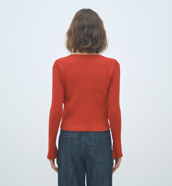 MACPHEE「コットンリブ Vネックカーディガン」|カーディガン|