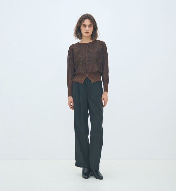 MACPHEE「シアーラメ クルーネックプルオーバー」|ニット・セーター|