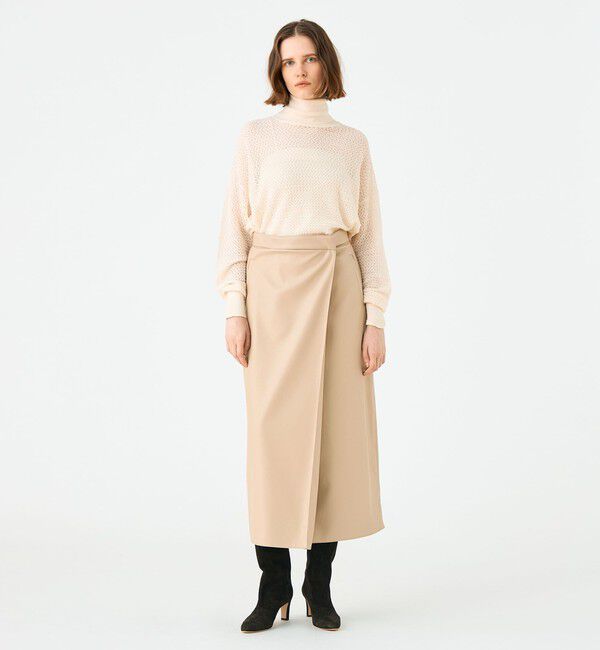 Ballsey「レザーライククロス ラップマキシスカート」|タイト|