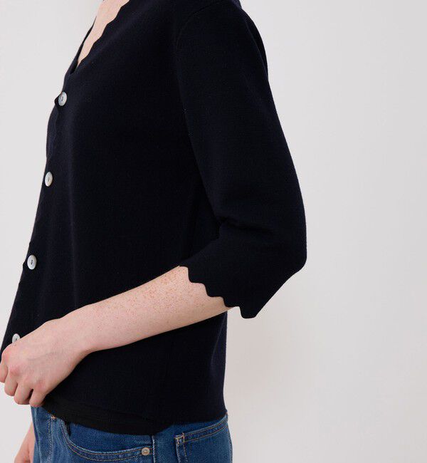 GALERIE VIE「ウーステッドミラノリブ Vネックカーディガン」|カーディガン|