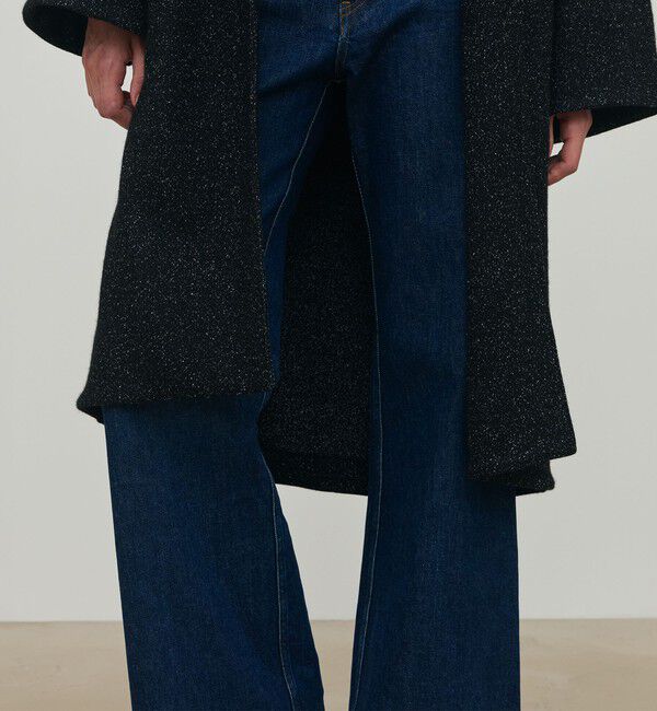 DES PRES「ノイジーインレーステッチ ロングコート」|ノーカラーコート|