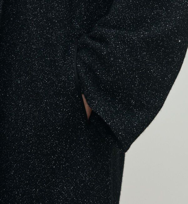 DES PRES「ノイジーインレーステッチ ロングコート」|ノーカラーコート|