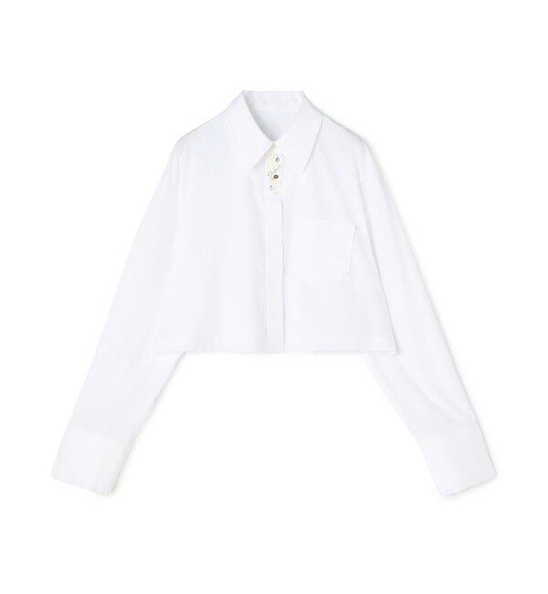 DES PRES「コンパクトプレーンコットン クロップドシャツ」|シャツ・ブラウス|11 ホワイト