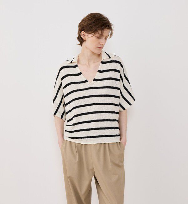 GALERIE VIE「ペーパーウール ポロカラープルオーバー」|ニット・セーター|