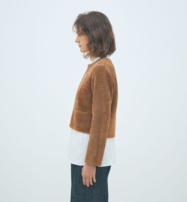 MACPHEE「シェニールジャカード ジップアップカーディガン」|カーディガン|