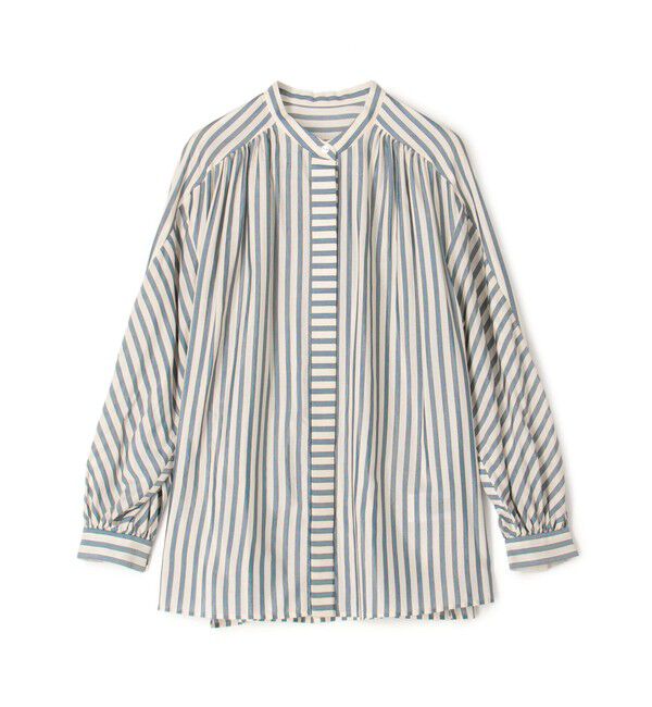 TOMORROWLAND collection「トラックストライプ ヨークスリーブブラウス」|シャツ・ブラウス|56 グリーン系