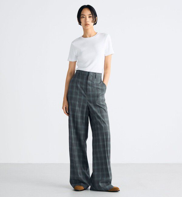 Edition「Super140's ウールトロピカル チェックスラックス」|スラックス|