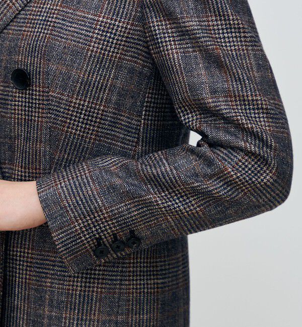 TOMORROWLAND collection「SILK AIR GLEN CHECK ダブルブレストジャケット」|テーラードジャケット|