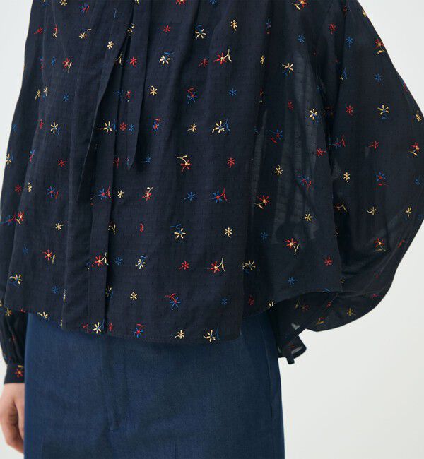 TOMORROWLAND collection「フルーロンエンブロイダリー ボウタイブラウス」|シャツ・ブラウス|