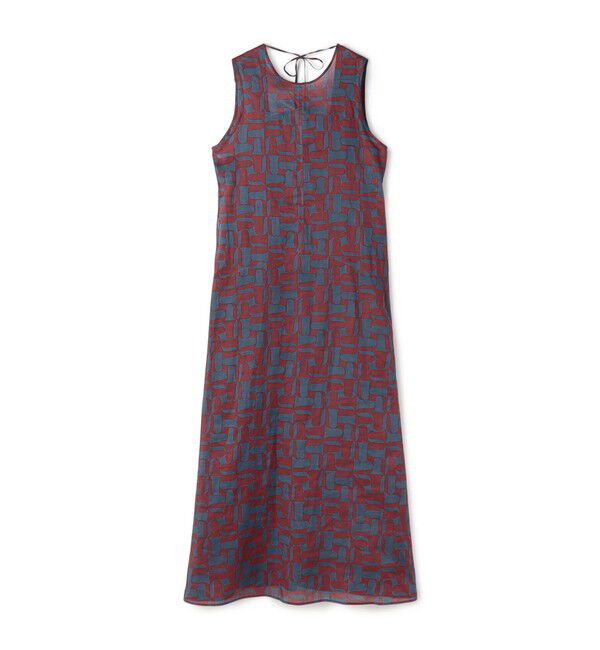 BACCA「コットンオーガンジープリント ロングワンピース」|ワンピース|68 ネイビー系