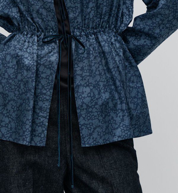 BACCA「キュプラインディゴプリント フーディブラウス」|シャツ・ブラウス|