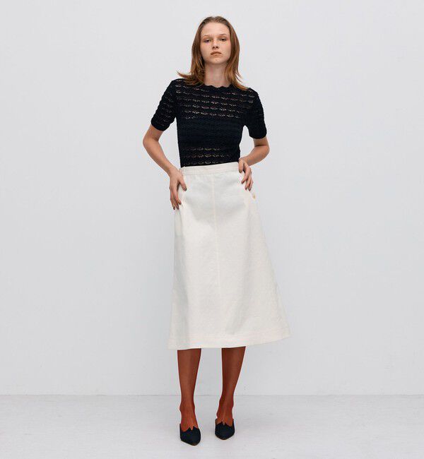 BACCA「パイルレース ハーフスリーブプルオーバー」|ニット・セーター|