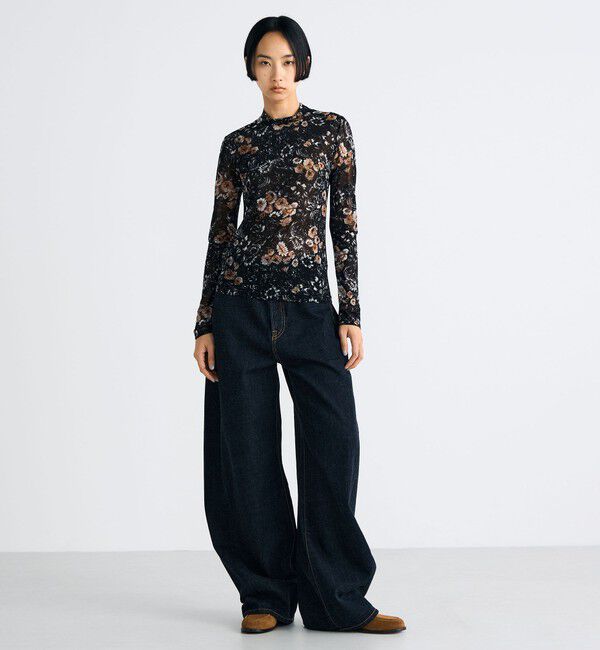 Edition「シアープリント ハイネックトップ」|Tシャツ・カットソー|