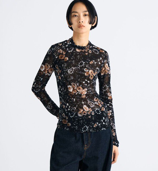 Edition「シアープリント ハイネックトップ」|Tシャツ・カットソー|