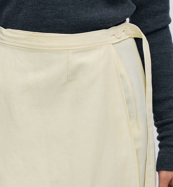 BACCA「ナイロンリネンビンテージギャバジン レースコンビラップスカート」|スカート|