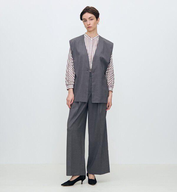 TOMORROWLAND collection「ラメグレー Vネックジレ」|ベスト・ジレ|