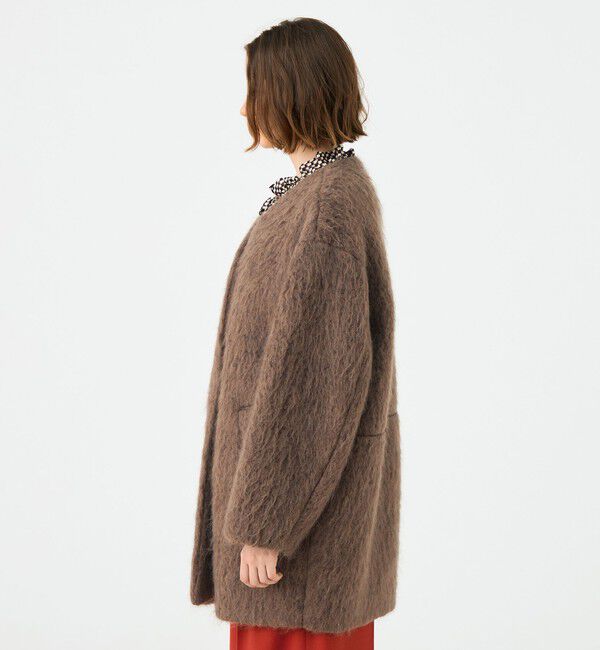 Ballsey「フラッフィーシャギー Vカラーミドルコート」|ノーカラーコート|